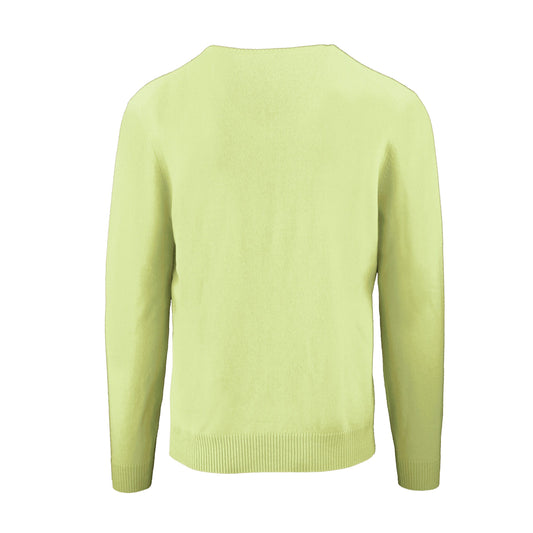 Malo Elegant Yellow Cashmere V-Neck Sweater