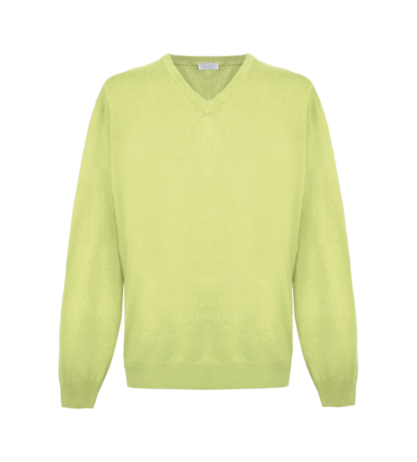 Malo Elegant Yellow Cashmere V-Neck Sweater