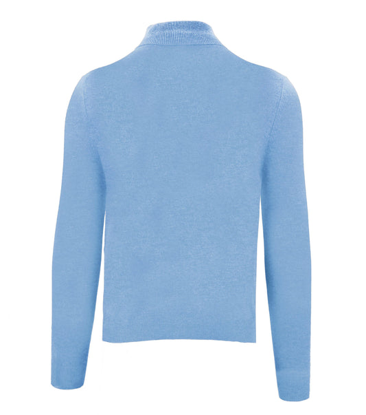 Malo Elegant Ice Blue Cashmere High Collar Sweater