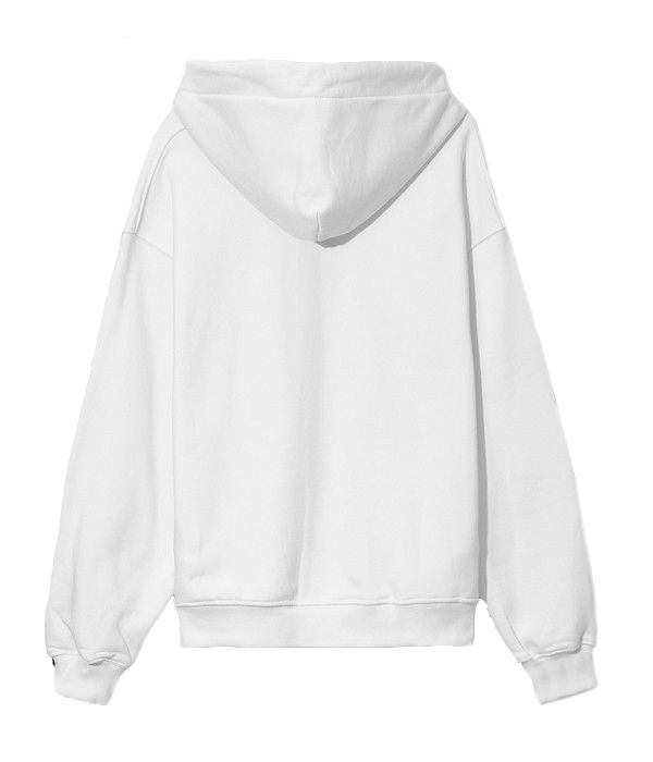 Comme Des Fuckdown Elegant White Hooded Sweatshirt with Logo Print