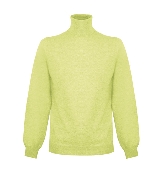 Malo Elegant High Neck Yellow Cashmere Sweater