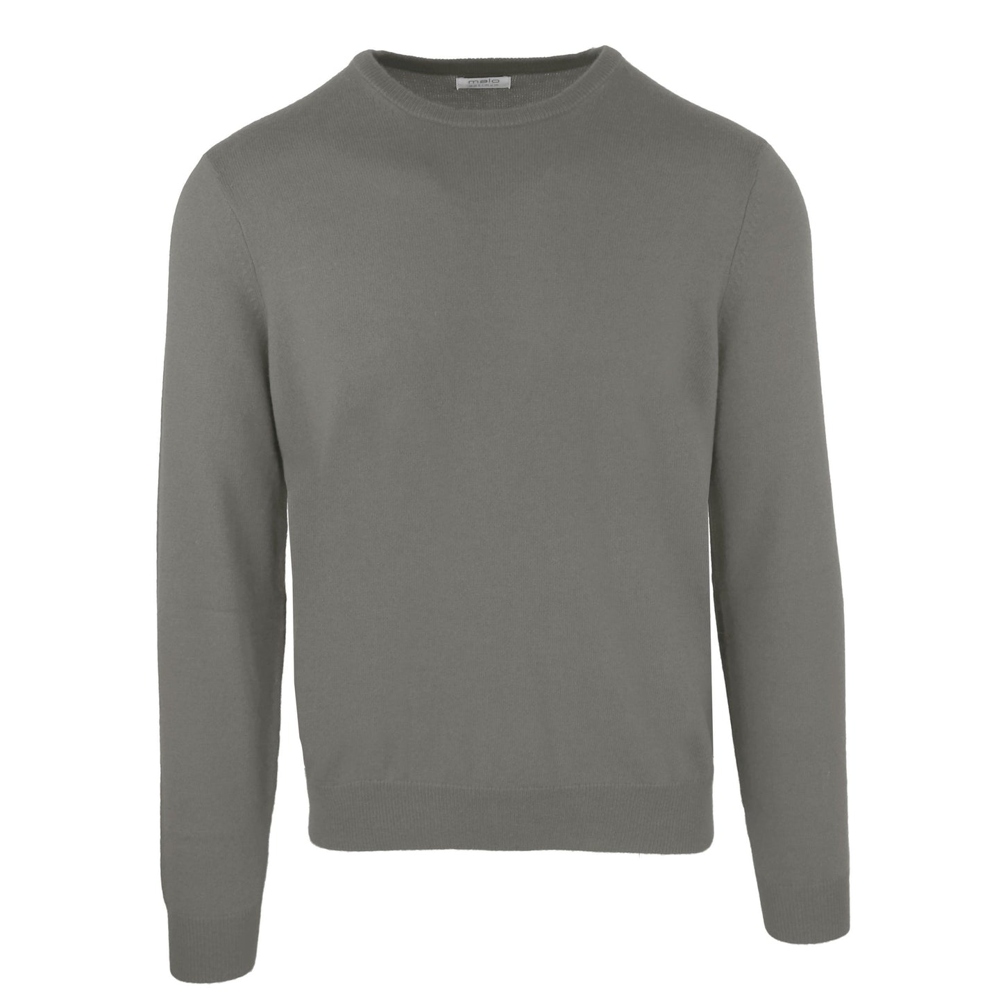 Malo Italian Wool-Cashmere Blend Sweater in Medium Gray