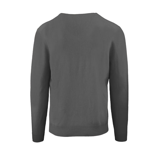 Malo Elegant V-Neck Cashmere Sweater in Magnet Gray