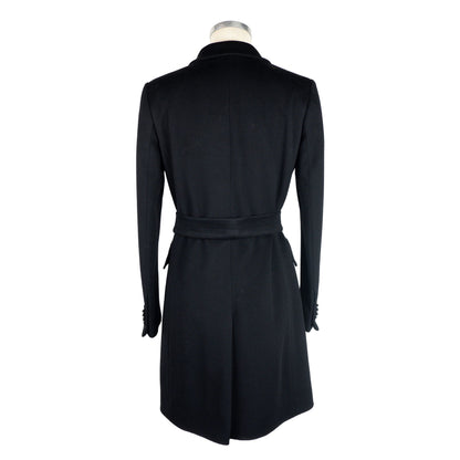 Made in Italy Elegant Wool Virgin Black Coat for Women