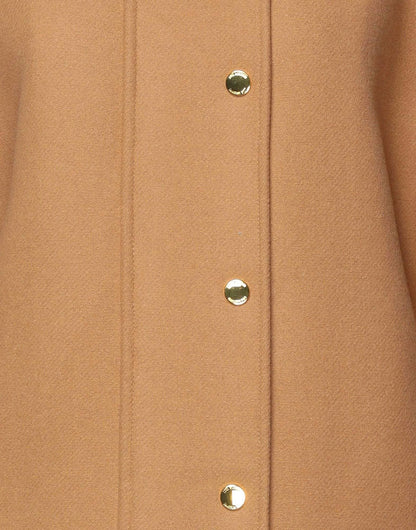 Love Moschino Elegant Brown Wool Blend Coat with Golden Accents