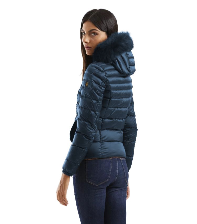 Refrigiwear Chic Padded Down Jacket with Fur Hood