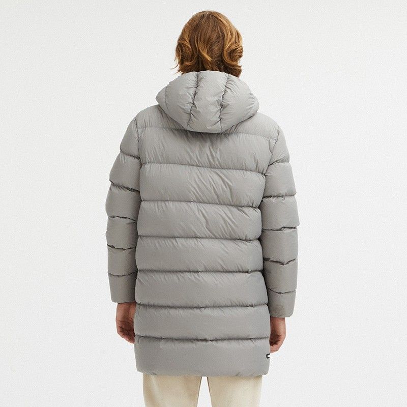 Sleek Dove Grey Centogrammi Hooded Jacket