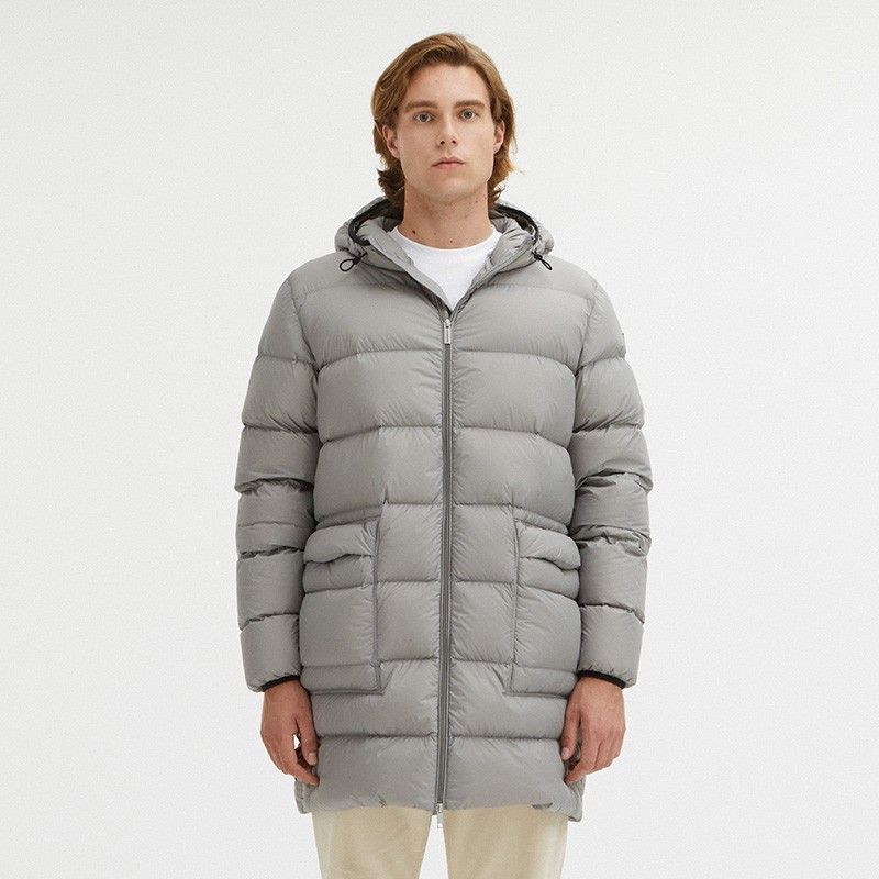 Sleek Dove Grey Centogrammi Hooded Jacket