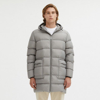 Sleek Dove Grey Centogrammi Hooded Jacket