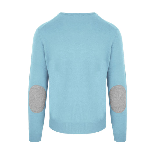 Malo Sky Blue Luxe Cashmere-Wool Blend Sweater