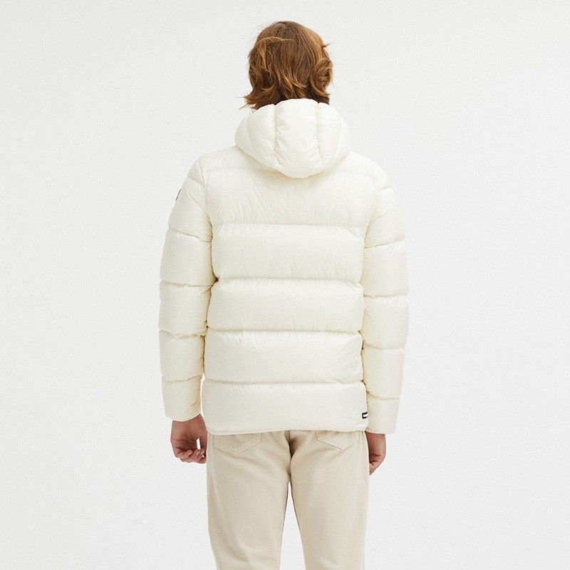 Centogrammi Elegant White Hooded Down Jacket