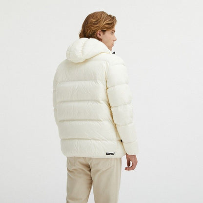 Centogrammi Elegant White Hooded Down Jacket