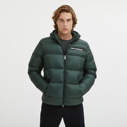 Centogrammi Sleek Dark Green Hooded Winter Jacket