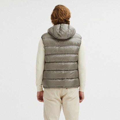 Centogrammi Reversible Goose Down Hooded Vest in Gray