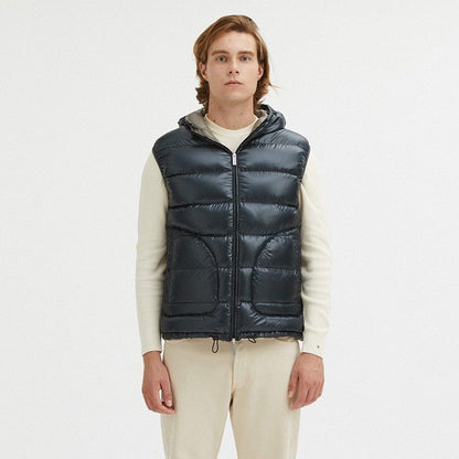 Centogrammi Reversible Goose Down Hooded Vest in Gray