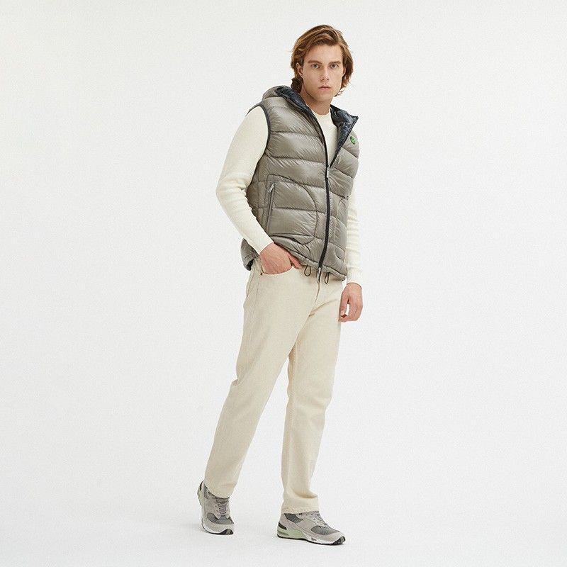 Centogrammi Reversible Goose Down Hooded Vest in Gray