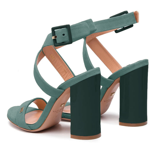 Elisabetta Franchi Suede Sandals with Maxi High Heel