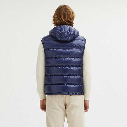 Reversible Centogrammi Hooded Vest in Blue/Grey