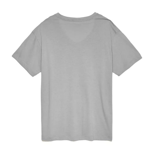 Hinnominate Chic V-Neck Logo Tee in Heather Gray