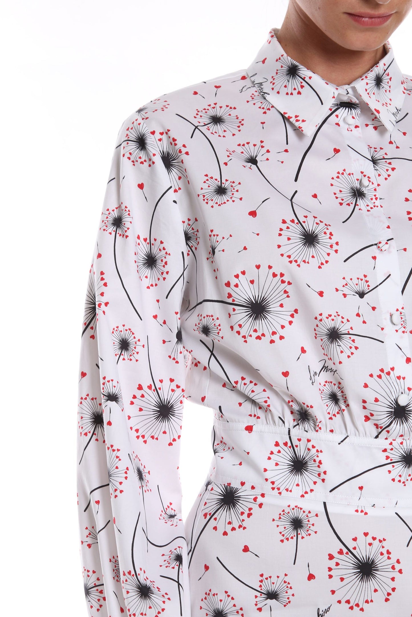 Love Moschino Chic White Dress with Red Accents