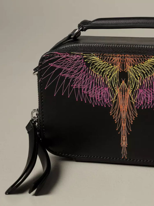 Marcelo Burlon Elegant Black Leather Crossbody Bag