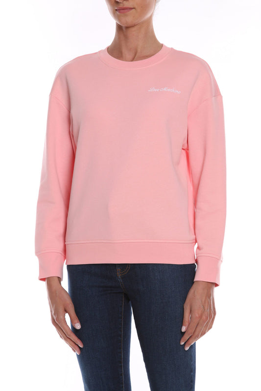 Love Moschino Chic Hearts Back Slit Crewneck Sweatshirt