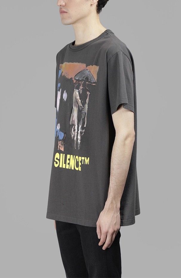 Off-White Iconic Printed Cotton Tee in Gray