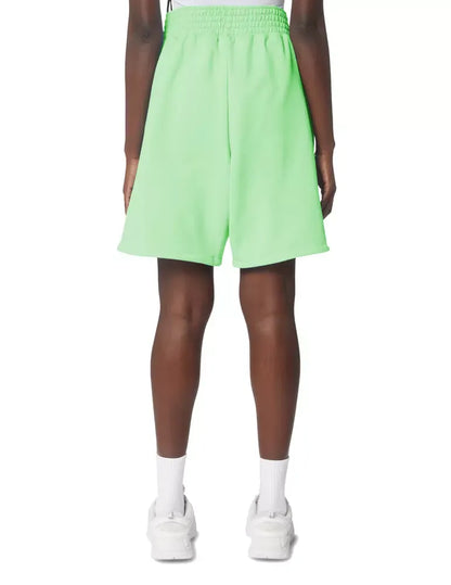 Hinnominate Chic Green Cotton Bermuda Shorts with Logo