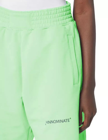 Hinnominate Chic Green Cotton Bermuda Shorts with Logo