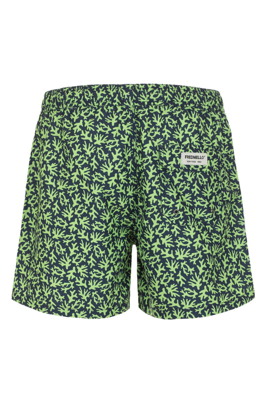 Fred Mello Emerald Green Beach Shorts for Trendy Summer Days