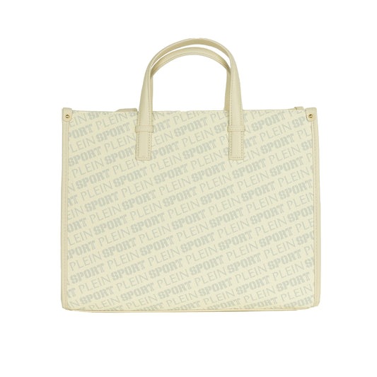 Plein Sport Stunning White Tote Bag with Cross Belt