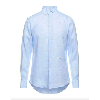 Malo Elegant Light Blue Linen Shirt