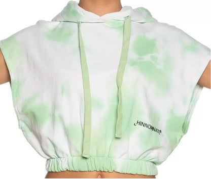 Hinnominate Apple Green Brushed Tie-Dye Sleeveless Hoodie