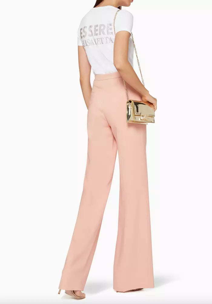 Elisabetta Franchi Elegant Rhinestone Studded Cotton Tee