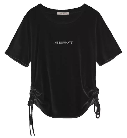 Hinnominate Elegant Gathered Jersey T-Shirt with Laces