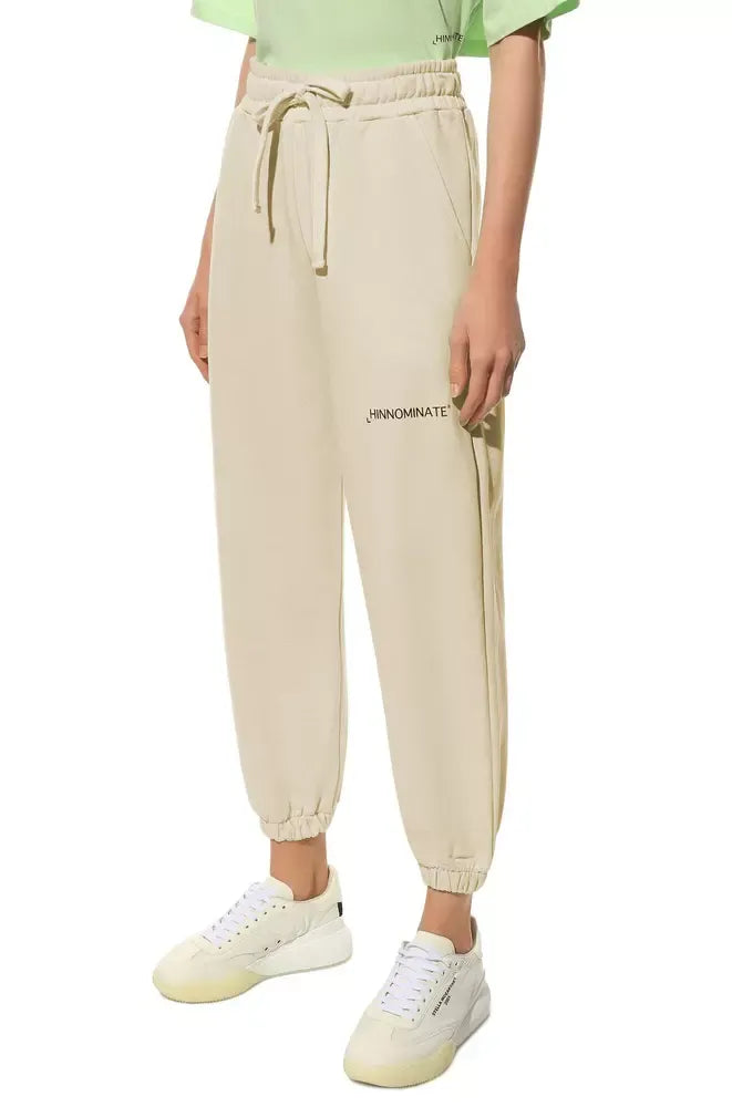 Hinnominate Beige Cotton Drawstring Sweatpants