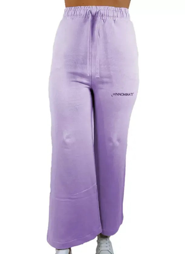 Hinnominate Elegant Cotton Palazzo Pants with Logo Detail