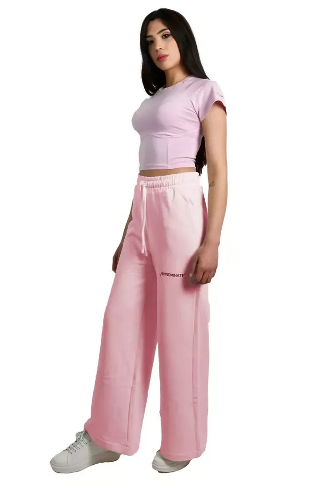 Hinnominate Chic Pink Palazzo Pants with Drawstring