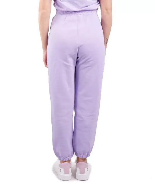 Hinnominate Elevated Purple Fleece Trousers with High Waist