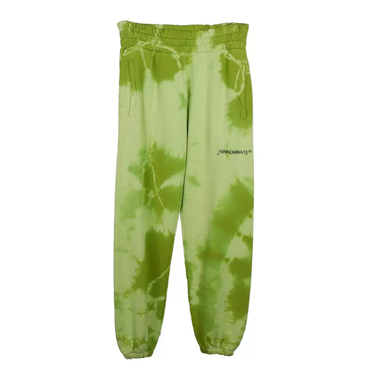 Hinnominate Iridescent Green Cotton Fleece Trousers