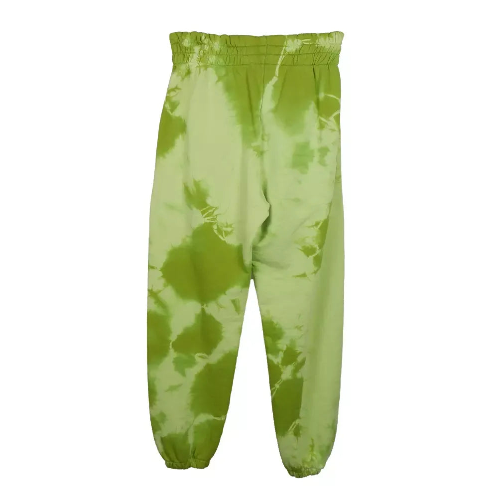 Hinnominate Iridescent Green Cotton Fleece Trousers