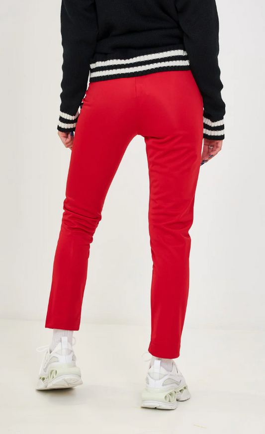 Comme Des Fuckdown Chic Pink Stretch Trousers with Logo Patch