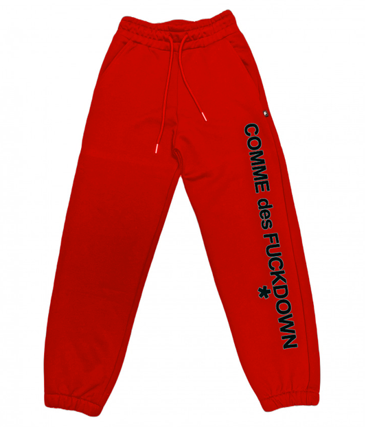 Comme Des Fuckdown Chic Pink Logo Cotton Sweatpants