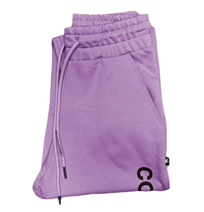 Comme Des Fuckdown Chic Purple Cotton Sweatpants with Logo Print