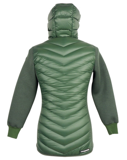 Centogrammi Elegant Hooded Long Down Jacket in Dark Green