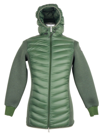 Centogrammi Elegant Hooded Long Down Jacket in Dark Green