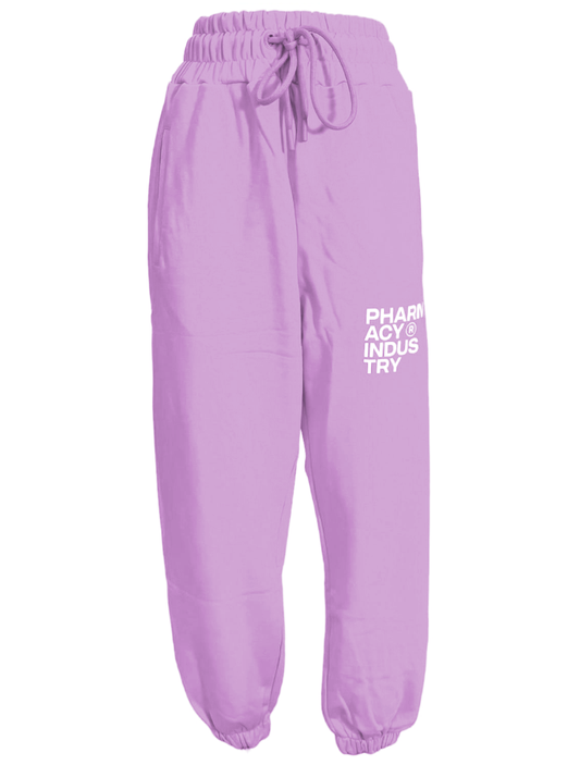 Pharmacy Industry Chic Purple Cotton Sweatpants with Logo