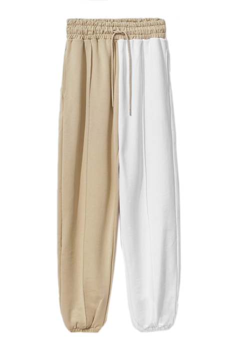 Comme Des Fuckdown Chic Beige Two-Tone Drawstring Sweatpants