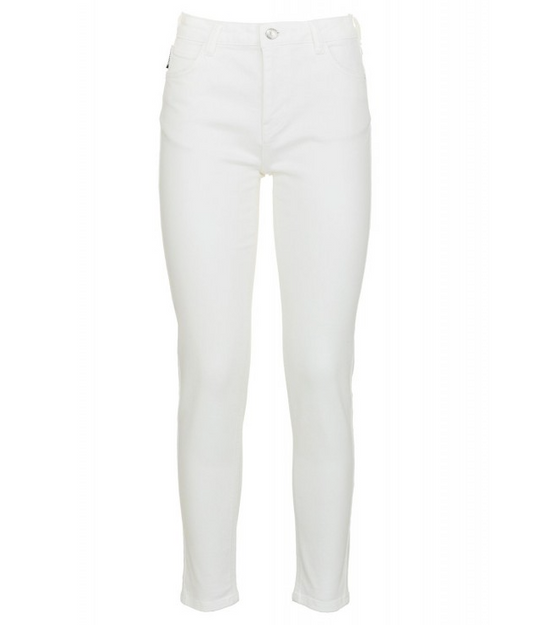 Imperfect White High-Waisted Slim Denim Trousers