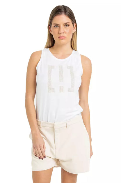 Imperfect Studded Logo Cotton Tank Top for Women